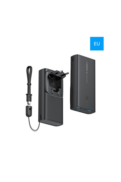 Veger ACE100 10000mAh 20W Power Bank με ενσωματωμένο βύσμα – Μαύρο