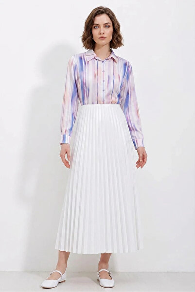 buğrahayalin Women's Pleated White Skirt