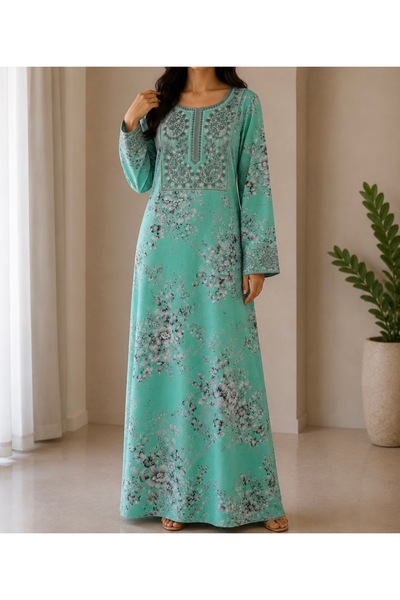 ASIAN Sahabat Jalabiya Elegant Jalabiya in Cotton Fabric with Floral Prints a...