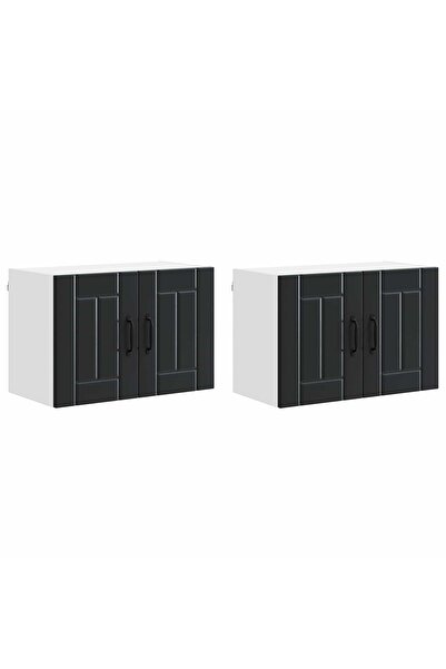 vidaxl Kitchen cabinet 2 pcs Black 60 x 31 x 40 cm Composite wood