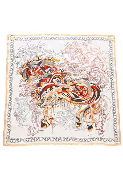 OMG Eșarfă Premium din Mătase Naturală 100% – Model Artistic Abstract cu Cal,...