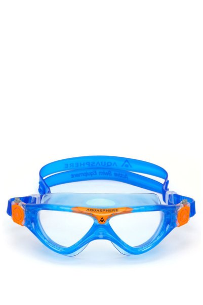 Aqua Sphere Ochelari de înot unisex Vista Junior din sticlă transparentă, albastru portocaliu