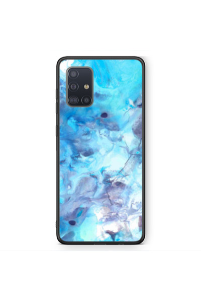 Other Samsung A71 Marble Clouds Black Glossy Θήκη