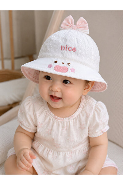 greenmoss Specially Designed Embroidered Bow Detailed Baby Hat