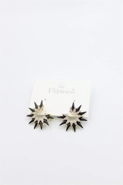 Marsilyan Nvdn- Ieg - Enamel Earrings - Black Iegrs-Nvdn1
