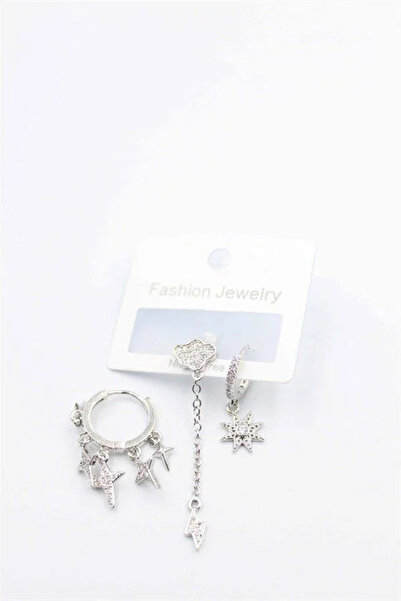 Marsilyan Nvdn- Ieg - 3-Piece Cloud Earrings - Silver Iegrs-Nvdn1