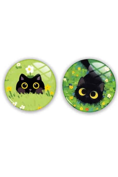 Fivy 2’li Black Cat Sevimli Rozet Seti