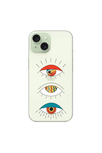 Other Apple iPhone 15 Plus 3 different eyes Transparent Silicone TPU Θήκη