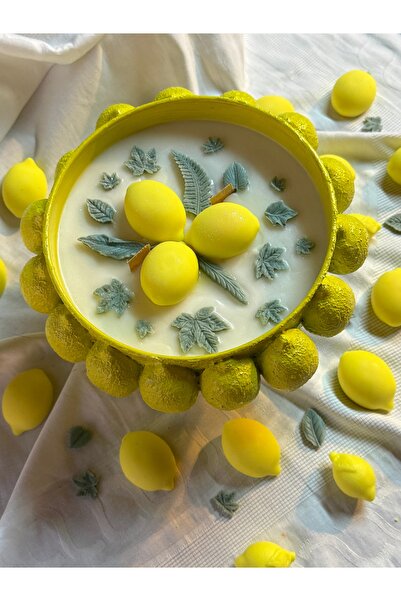 Limon Dekoratif Ayaklı Kase Soya Mum