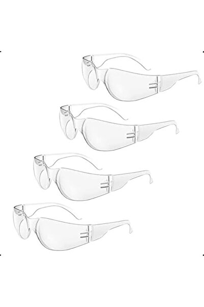 Yıldızan Terra Organic Transparent Safety Glasses, 4 Pack Protective Eyewear ...