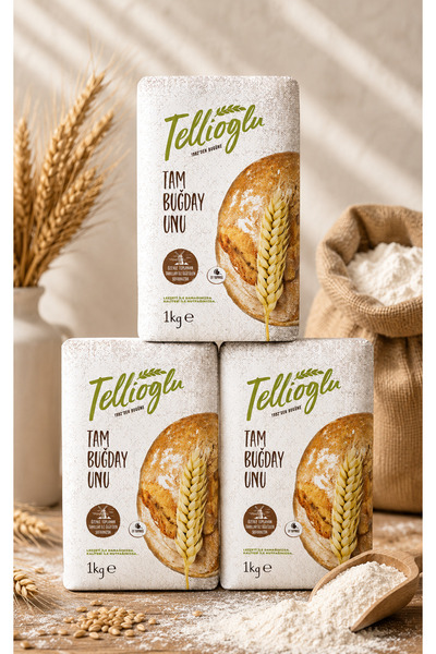 tellioğlu Tam Buğday Unu 3x1 Kg