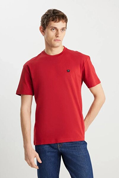 WRANGLER Tricou roșu cu imprimeu minimalist pentru bărbați W7NM203877600