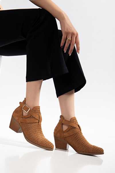 MS SUGAR SHOES Stylish and Comfortable Breathable Summer Cowboy Suede Open-Ba...