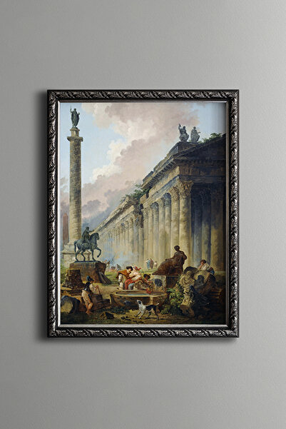 epiqart Ancient Roman Pillars - Vintage Patterned Frame - Slim Model