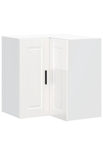 vidaxl "Porto" kitchen corner cabinet, glossy white engineered wood