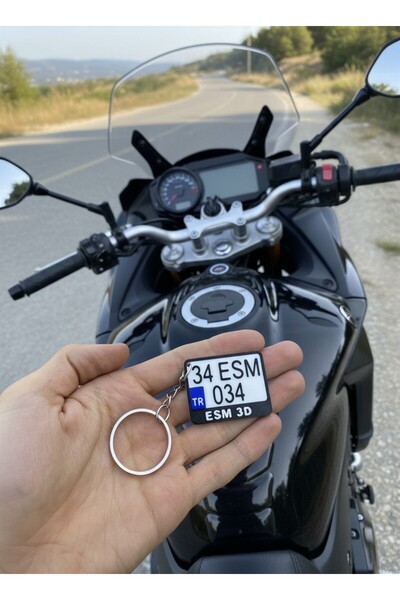 ESM3D Kişiye Özel Motosiklet Anahtarlığı – Plaka Tasarımlı 3D Baskı