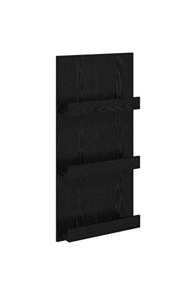 vidaxl Raft pentru reviste Stejar Negru 51 x 11 x 102 cm Lemn compozit