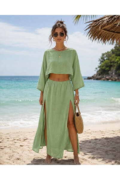 Malven plaj giyim crop etek tk