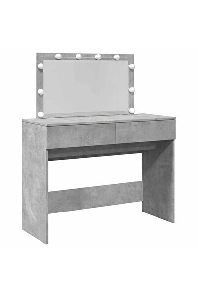vidaxl LED dressing table, concrete grey, 100x40x120 cm
