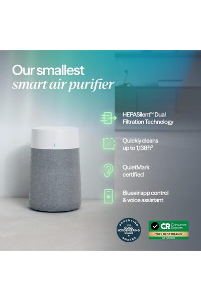 BLUEAIR جهاز تنقية الهواء Blue Pure 511i Max الذكي والصامت مع فلتر HEPA للغرف...