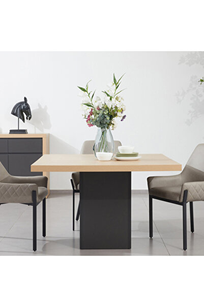 Home Box طاولة طعام وينشستر مربعة كبيرة الحجم تتسع لأربعة أشخاص، قابلة للتعديل