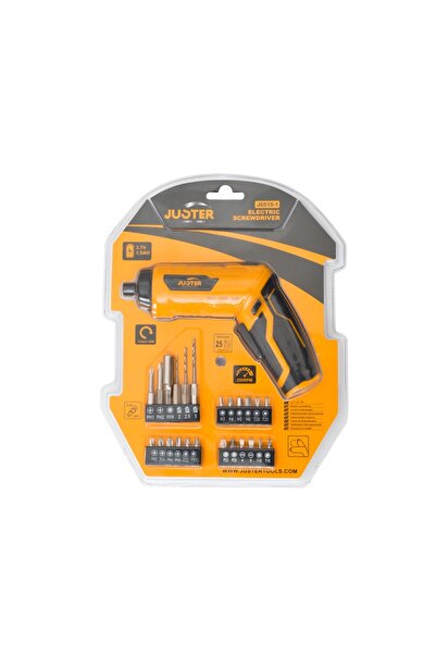 JUSTER Electric Drill Screwdriver with Battery, 25 Pieces