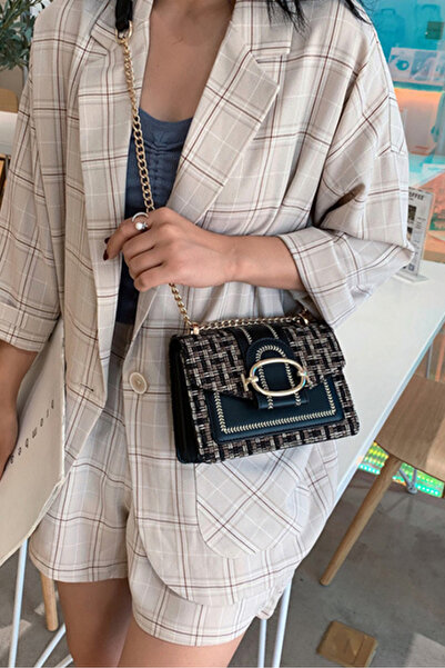 Louis Vettriano Women Weaving Linen Bag Fashion Chain Shoulder Crossbody Bag