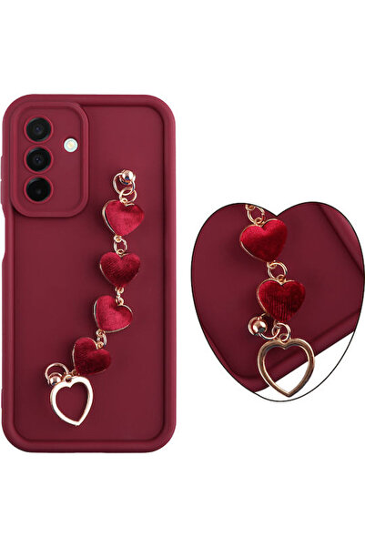 Other Volte-Tel Hearts Θήκη Πλάτης Σιλικόνης με Λουράκι Μπορντό (SAMSUNG A26 ...