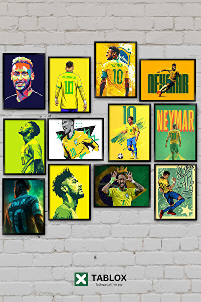TABLOX 12-dijelni set stolnih stolica Neymar Jr Brazil Fudbalska zvezda Drven...