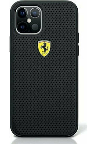 Ferrari Perforated Back Cover Plastic Black (iPhone 12 / 12 Pro) Code: FESPEH...