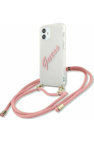 Guess Ροζ Πλαστικό Πίσω Κάλυμμα με Vintage Γραφή (iPhone 12 mini) Κωδικός: GU...