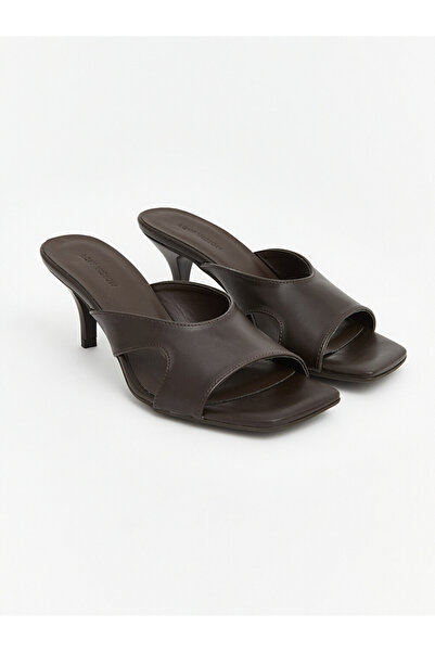LC Waikiki Brown Blunt Toe Women's Heeled Sandals