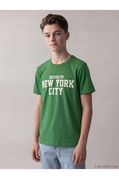 LC Waikiki Esvab • Modern & Distinctive Zero Roba Collar New York Printed Boy...
