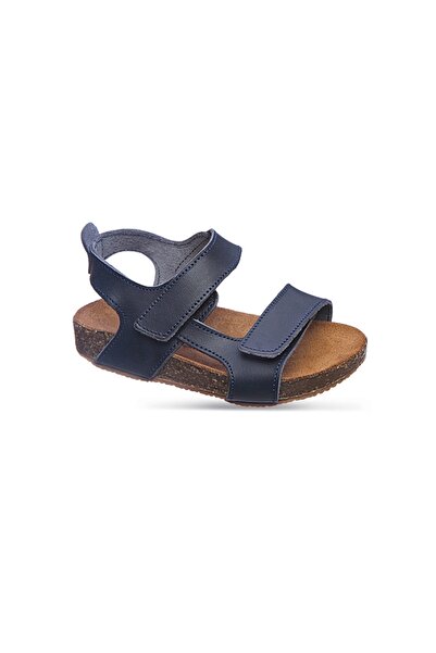 Sanbe 512 Z 2004 31-36 Men's Leather Children Sandals Navy Blue