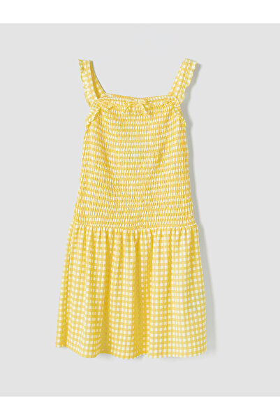 LC Waikiki Esvab • Modern & Distinctive Square Collar Checkered Embroidered G...