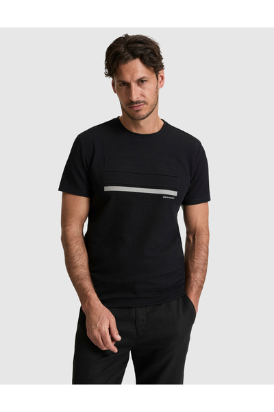 Pierre Cardin Siyah Slim Fit Bisiklet Yaka Tişört 50327864-VR046