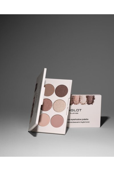 INGLOT PLAYINN Loca Mocca 6’lı Göz Farı Paleti – Kahve & Bej Tonları, Mat ve Işıltılı Bitiş