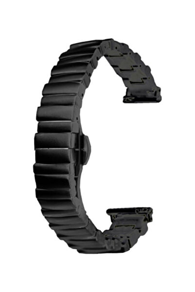 OEM Λουράκι Smartwatch 20mm Λεπτό Ανοξείδωτο " ????? Μαύρο