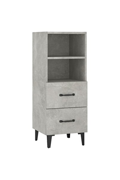 vidaxl Servantă, gri beton, 34,5x34x90 cm, lemn compozit