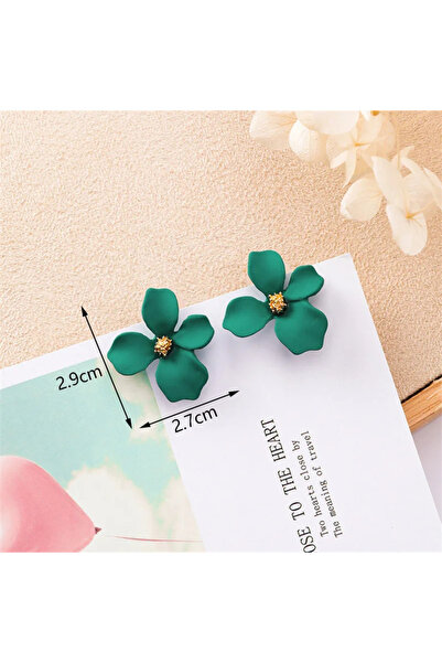 GlaMLo Accessories Обеци с изумрудено зелено цвете