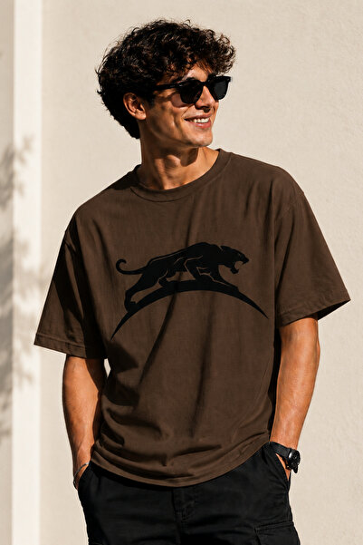 ArtYus Μπλουζάκι Jaguar Silhouette με στάμπα, Unisex, Oversize – Βαμβακερό T-...