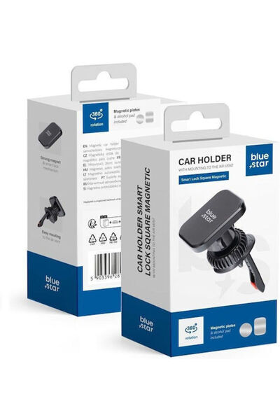 Blue Star Smart Βάση Κινητού Αυτοκινήτου με Μαγνήτη Μαύρο