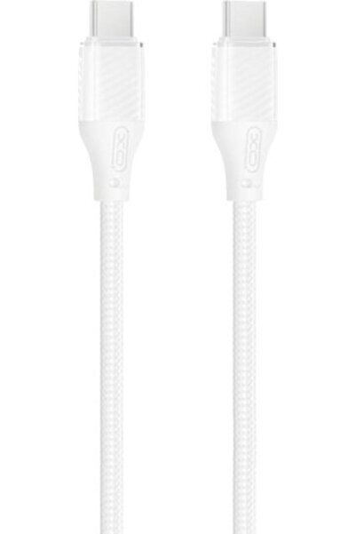 Xo Πλεγμένο καλώδιο USB 2.0 USB-C αρσενικό - USB-C 60W Λευκό (16.005.0386)