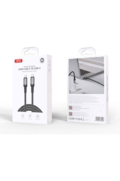 Xo Καλώδιο USB 2.0 USB-C Αρσενικό σε USB-C 240W PD Μαύρο 2μ 16.005.0315