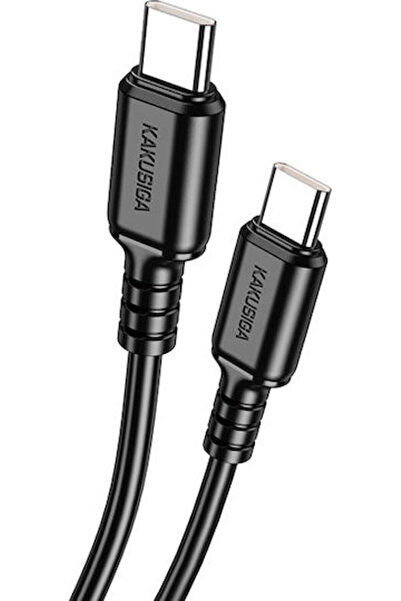 KAKUSİGA Καλώδιο USB 2.0 USB-C αρσενικό - USB-C 60W Μαύρο 1μ (KSC-982-CC-BK)