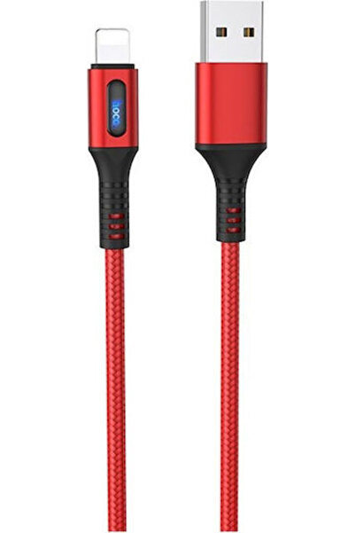 hoco. Hoco U79 Πλεκτό / LED Καλώδιο USB-A σε Lightning Κόκκινο 1.2μ