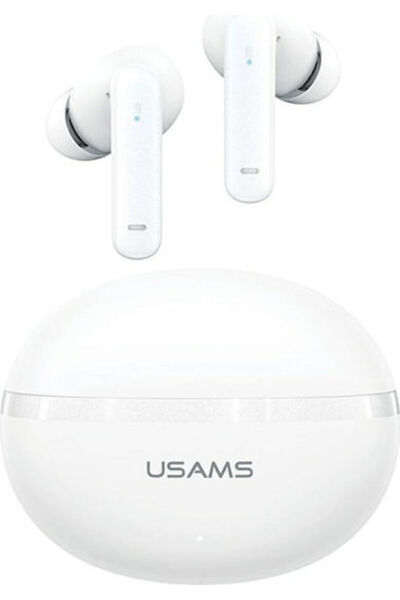 Usams E02 Ενδοωτικά ακουστικά Bluetooth Handsfree με θήκη φόρτισης Λευκά
