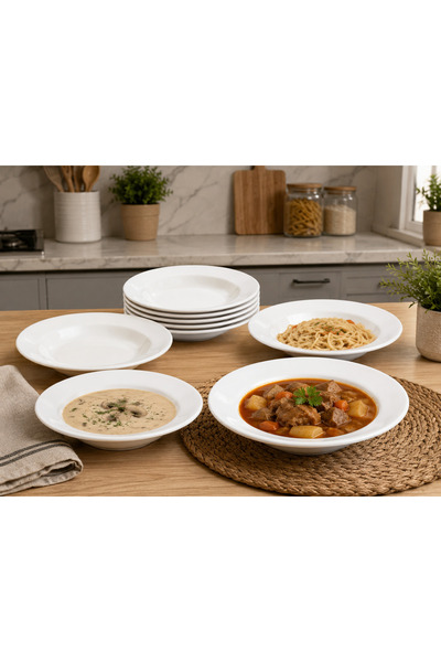 Dania ✨   Eidam Guit White Melamine Round Plate 20cm - 6 Piece Set |   Stylis...