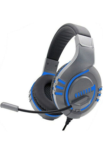 Komc E9 Ακουστικά Gaming Υπεραυτικά με Σύνδεση USB Μπλε