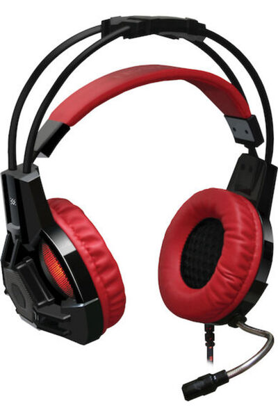 Defender Ακουστικά Gaming Lester Υπεραυτικά με Σύνδεση 2x3.5mm / USB Κόκκινα